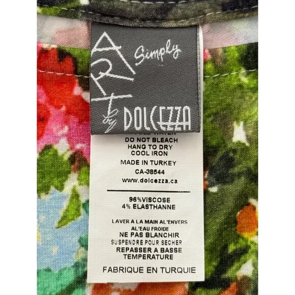 Simply Art Dolcezza Womens Top 3/4 Sleeve One-Shoulder Artistic Print Size S - Picture 4 of 7